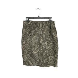 VTG 90s Jones New York Paisley Wrap High-Rise Skirt Size Small Knee Length